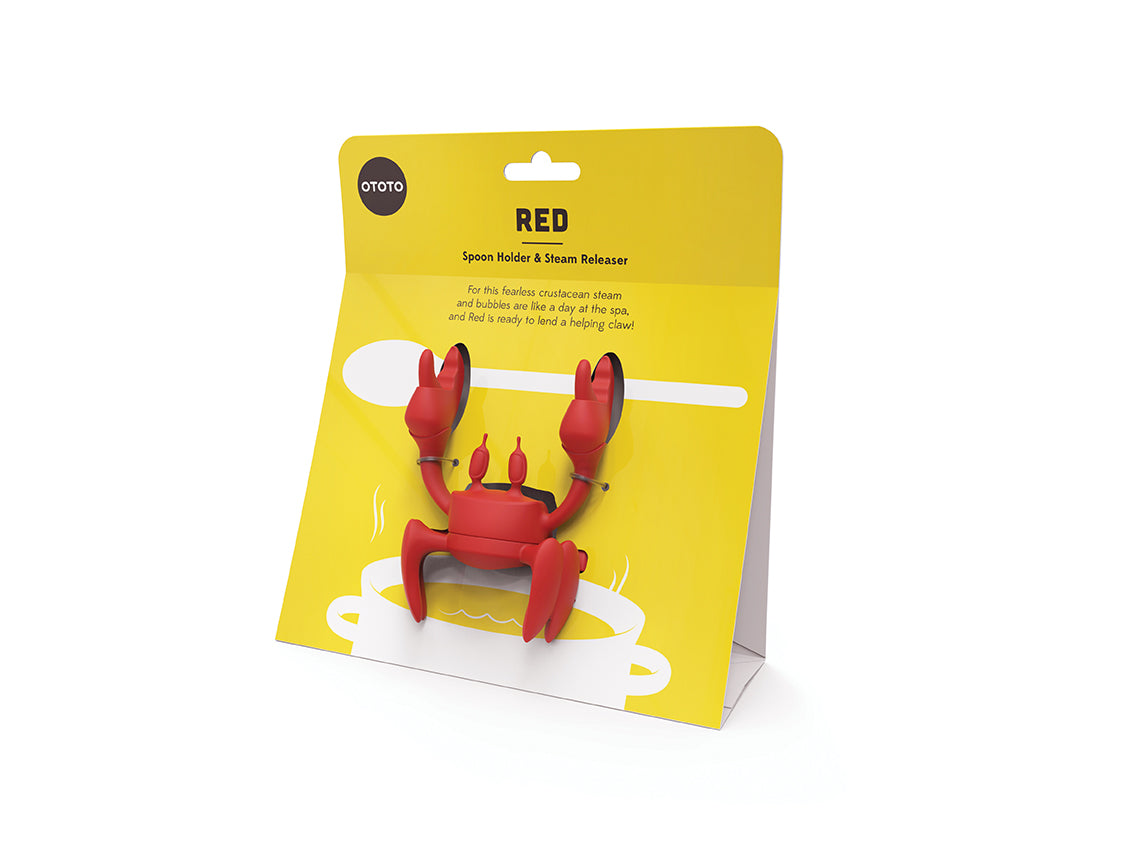 Bundle of 3 - Crab Tea Infuser, Crab N' Roll Paper Towel Holder, and Red  the Crab Silicone Utensil Rest by OTOTO